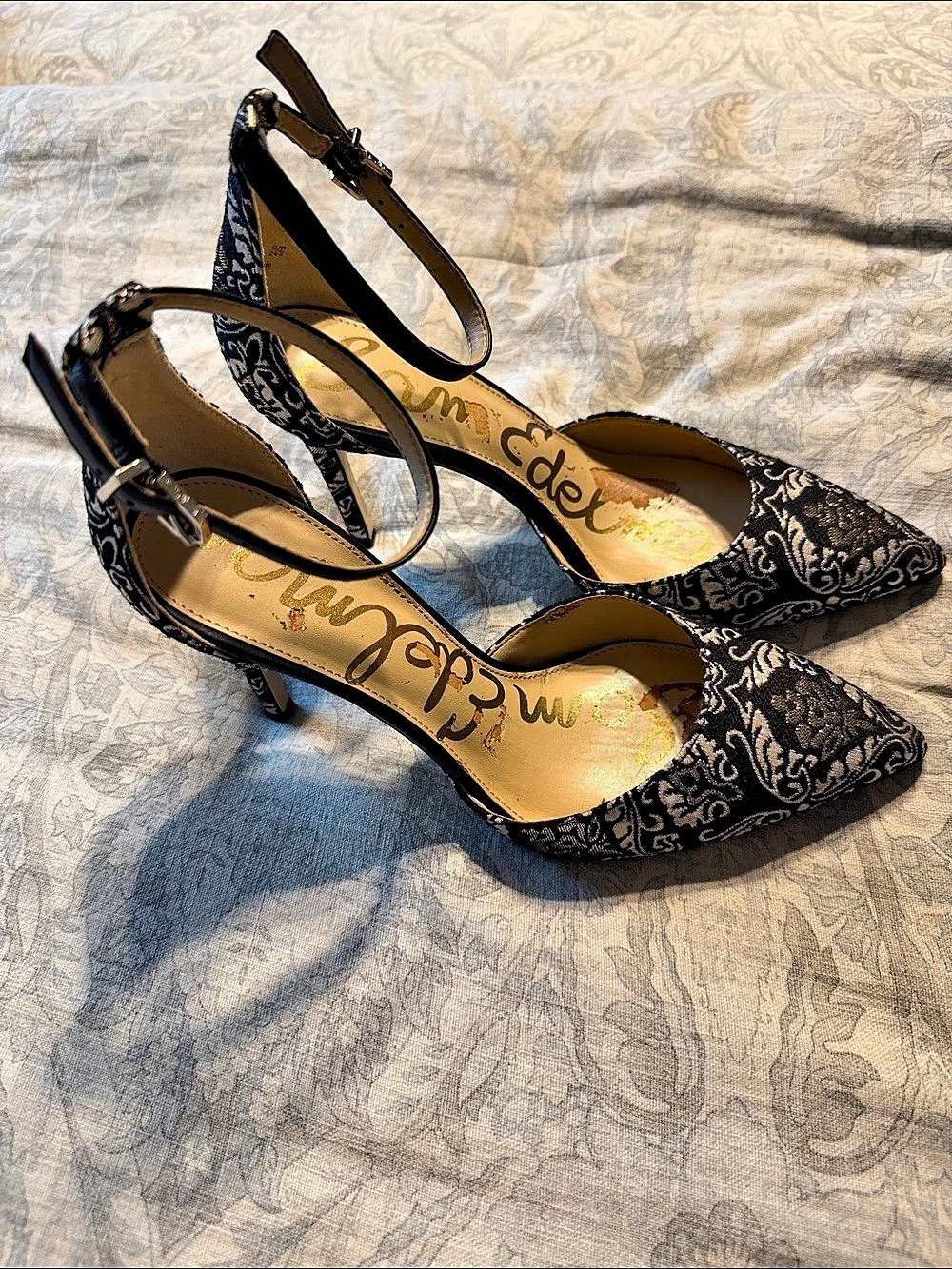 Sam Edelman BrocadeFloral Pointed-Toe Heels US 7.5